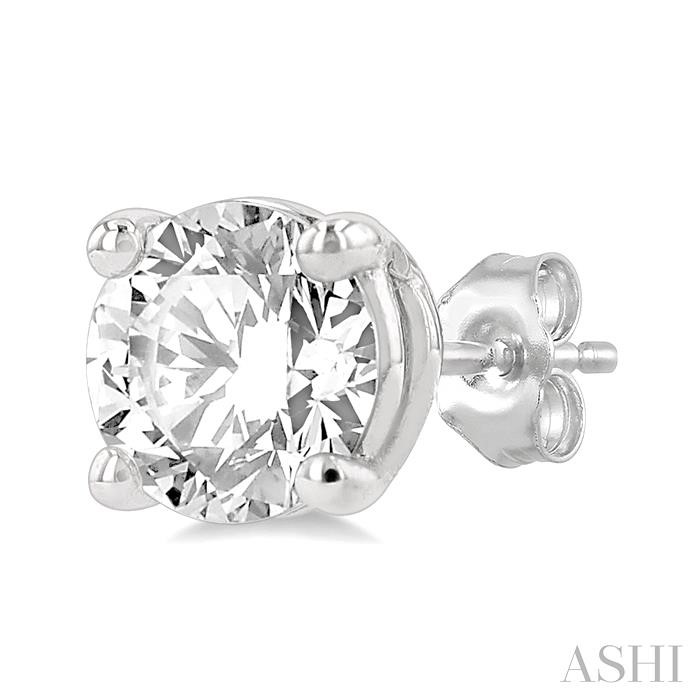 Round Shape Diamond Stud Earrings - Image 3