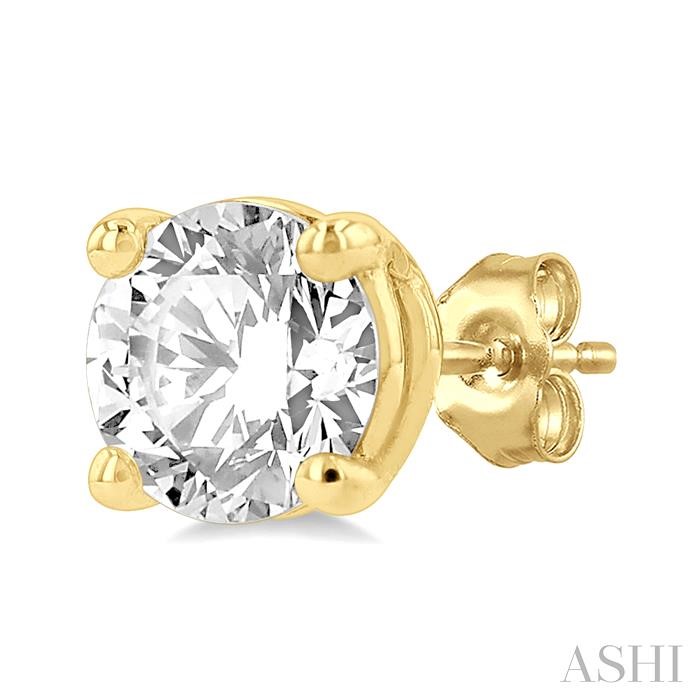 Round Shape Diamond Stud Earrings - Image 3