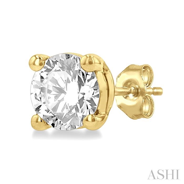 Round Shape Diamond Stud Earrings - Image 3