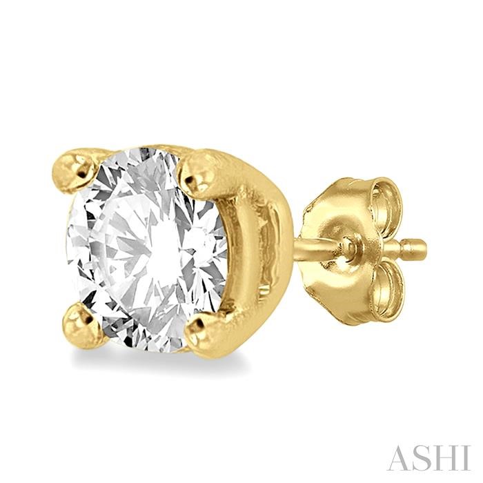 Round Shape Diamond Stud Earrings - Image 3