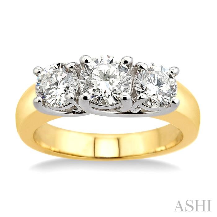 ROUND SHAPE PAST PRESENT & FUTURE DIAMOND ENGAGEMENT RING - Image 2