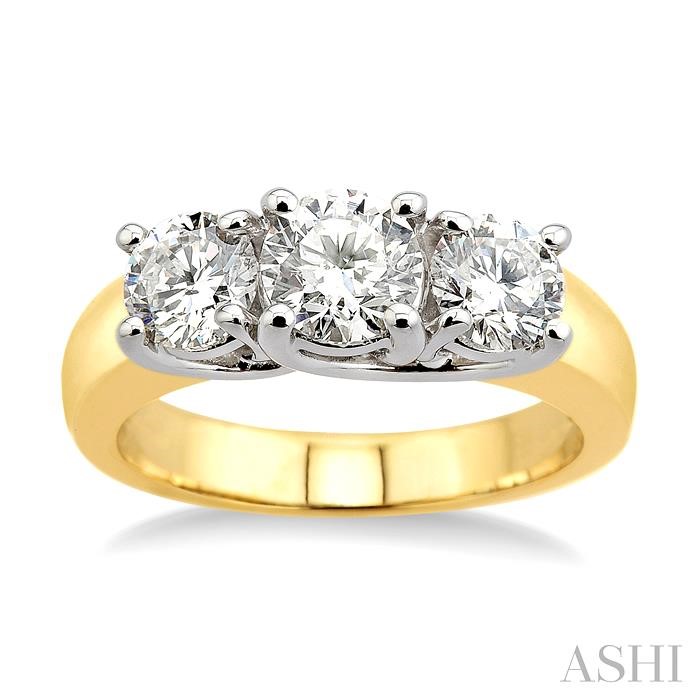 Round Shape Past Present & Future Diamond Engagement Ring - Image 2