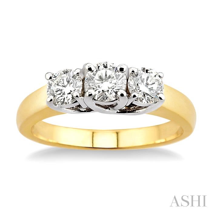 ROUND SHAPE PAST PRESENT & FUTURE DIAMOND ENGAGEMENT RING - Image 2