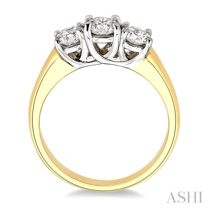 ROUND SHAPE PAST PRESENT & FUTURE DIAMOND ENGAGEMENT RING - Image 3