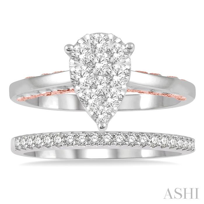 PEAR SHAPE LOVEBRIGHT DIAMOND WEDDING SET - Image 2