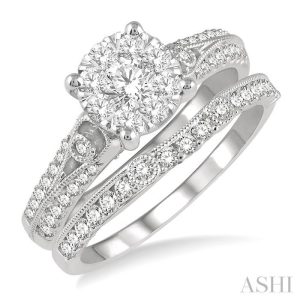 ROUND SHAPE LOVEBRIGHT DIAMOND WEDDING SET