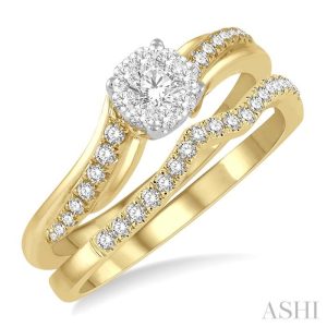 ROUND SHAPE LOVEBRIGHT DIAMOND WEDDING SET