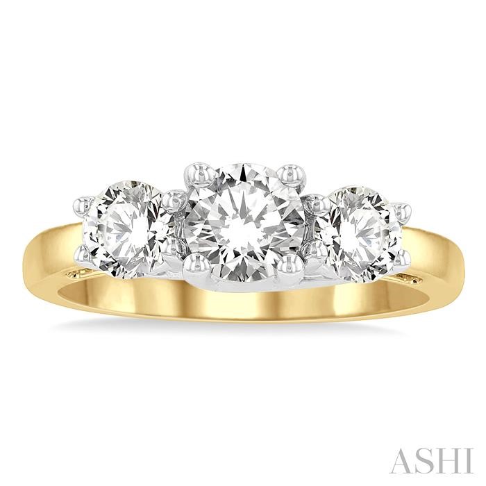 Round Shape Past Present & Future Diamond Engagement Ring - Image 2