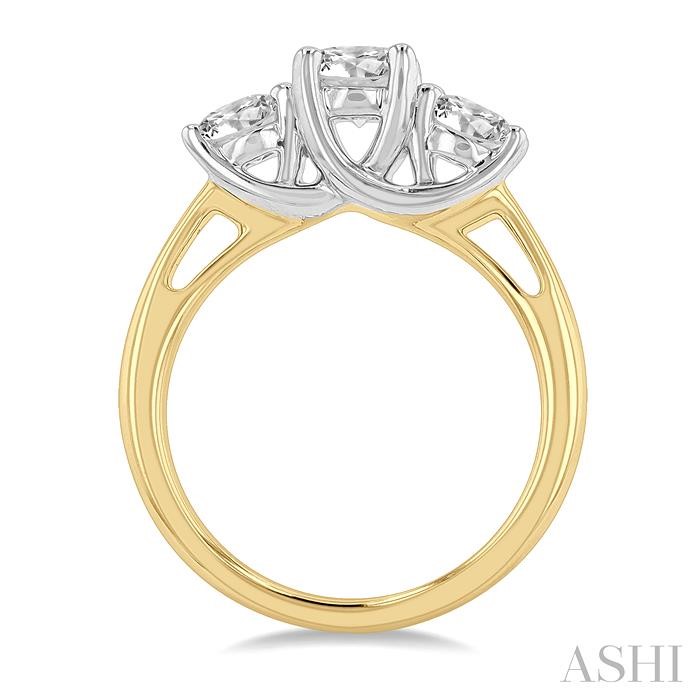 Round Shape Past Present & Future Diamond Engagement Ring - Image 3