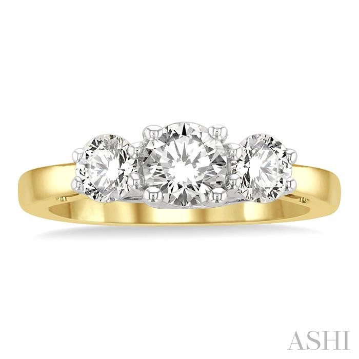Round Shape Past Present & Future Diamond Engagement Ring - Image 2