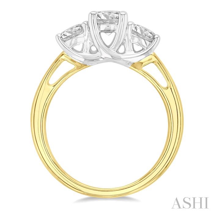 Round Shape Past Present & Future Diamond Engagement Ring - Image 3