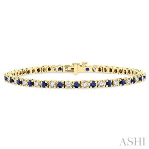 Alternate Gemstone & Diamond Tennis Bracelet