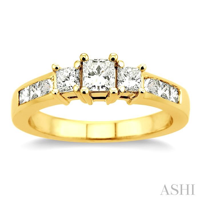 Princess Shape Past Present & Future Diamond Engagement Ring - Image 2