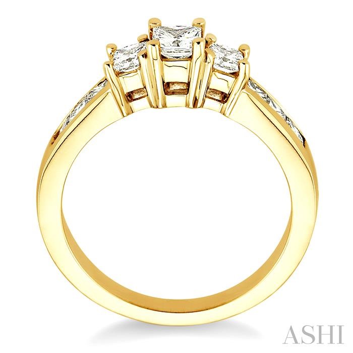 Princess Shape Past Present & Future Diamond Engagement Ring - Image 3