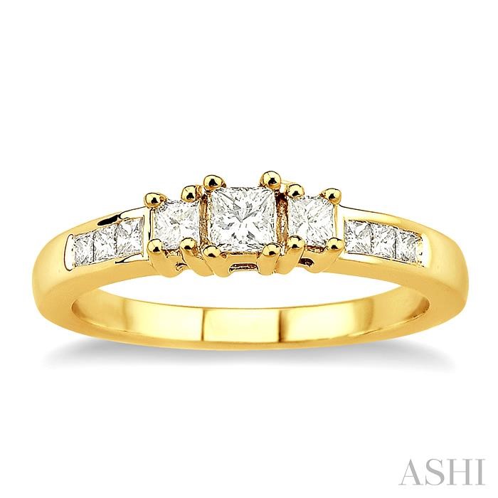 Princess Shape Past Present & Future Diamond Engagement Ring - Image 2