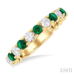 Alternate Gemstone & Diamond Wedding Band