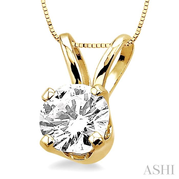 Round Shape Diamond Solitaire Pendant - Image 2