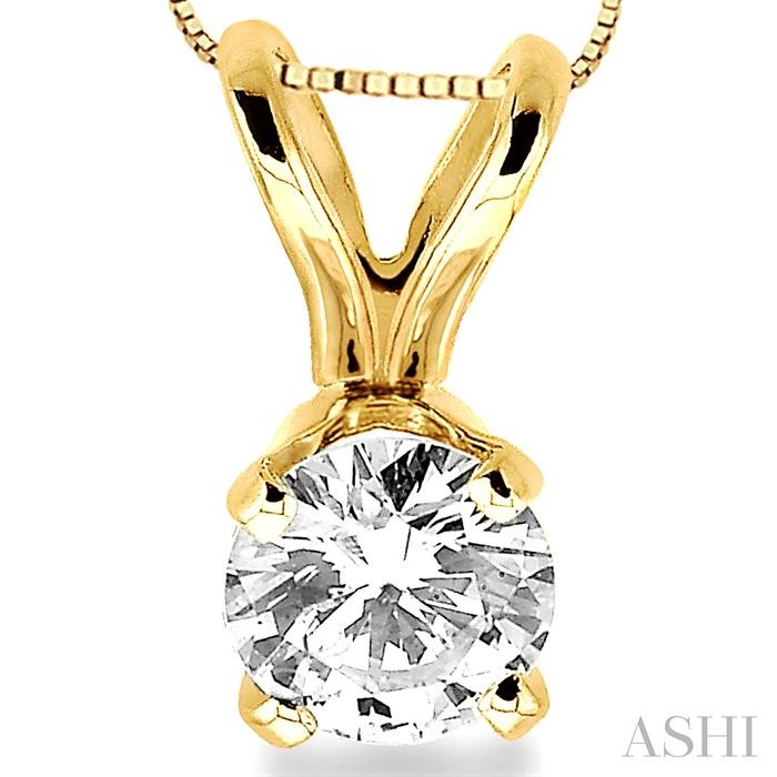 Round Shape Diamond Solitaire Pendant - Image 3