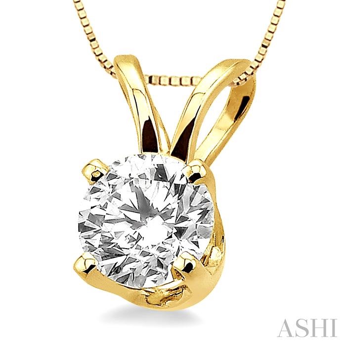 Round Shape Diamond Solitaire Pendant - Image 2