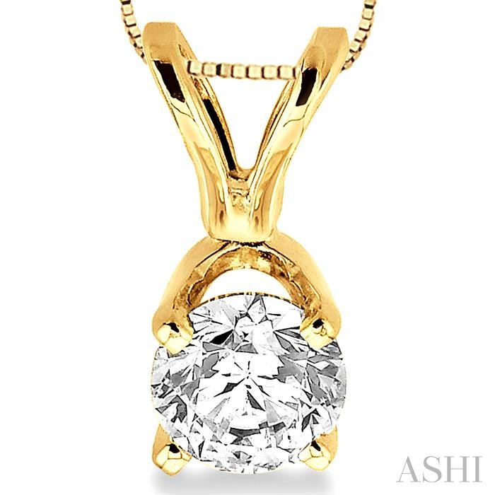 Round Shape Diamond Solitaire Pendant - Image 3