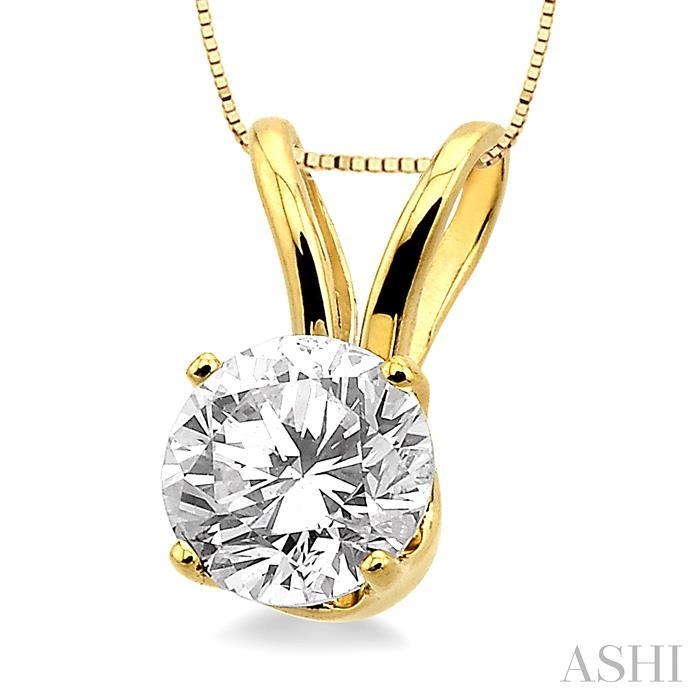 Round Shape Diamond Solitaire Pendant - Image 2