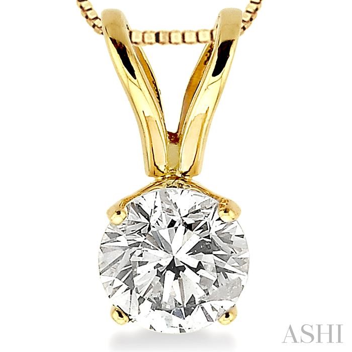 Round Shape Diamond Solitaire Pendant - Image 3