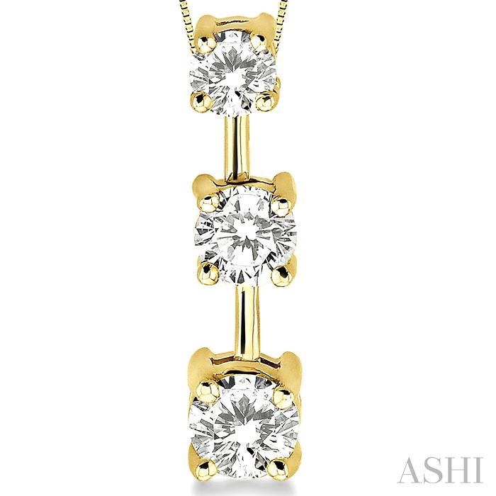 Round Shape Past Present & Future Diamond Pendant - Image 3