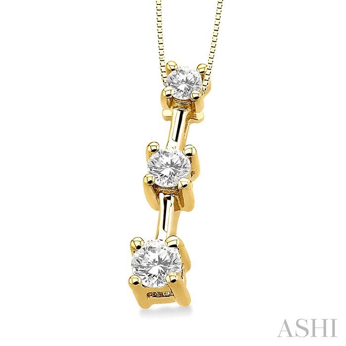 Round Shape Past Present & Future Diamond Pendant - Image 2