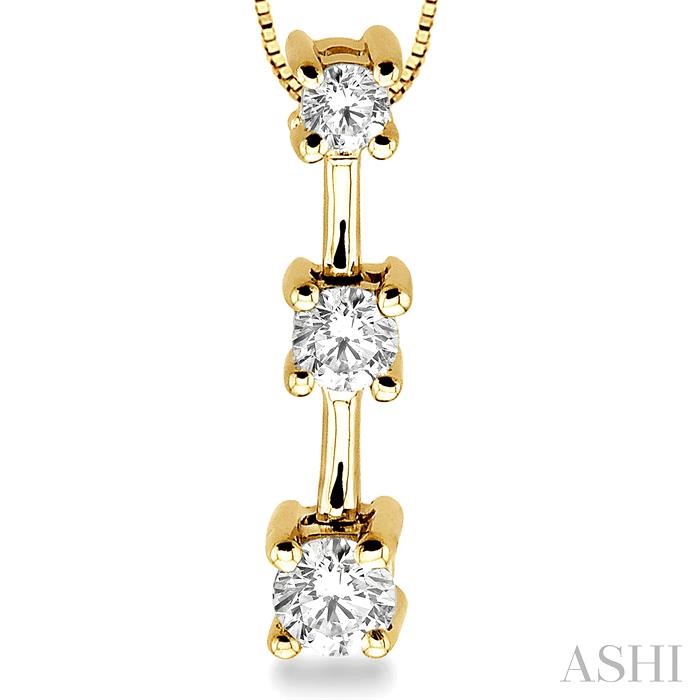 Round Shape Past Present & Future Diamond Pendant - Image 3