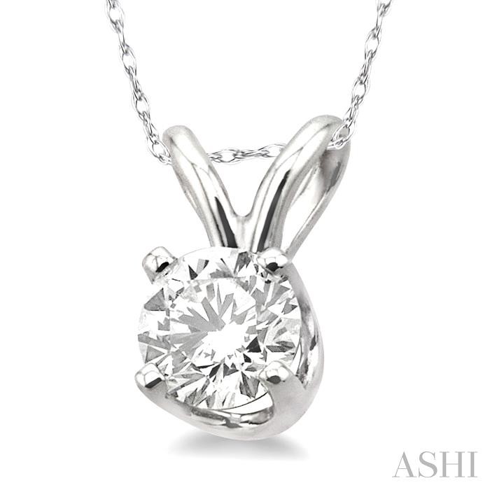 Round Shape Diamond Solitaire Pendant - Image 2