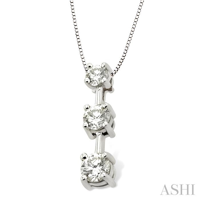 Round Shape Past Present & Future Diamond Pendant - Image 2