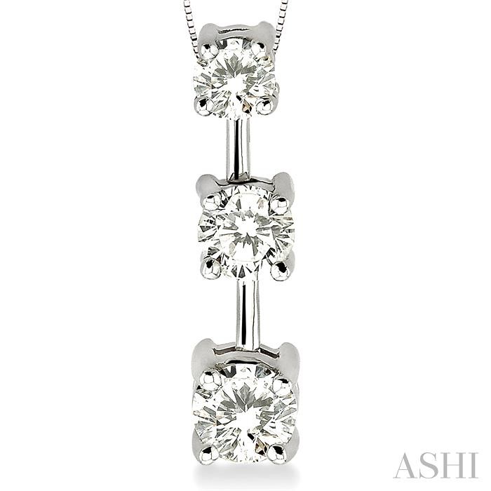 Round Shape Past Present & Future Diamond Pendant - Image 3