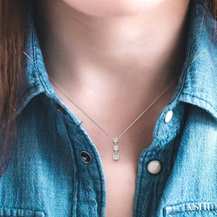 Round Shape Past Present & Future Diamond Pendant - Image 4