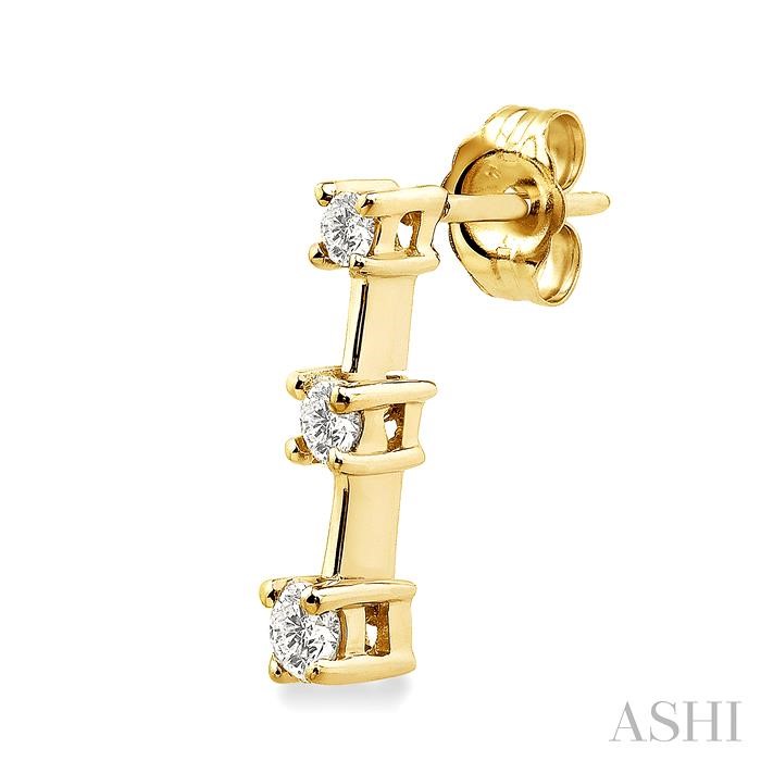 Round Shape Past Present & Future Diamond Earrings - Image 3