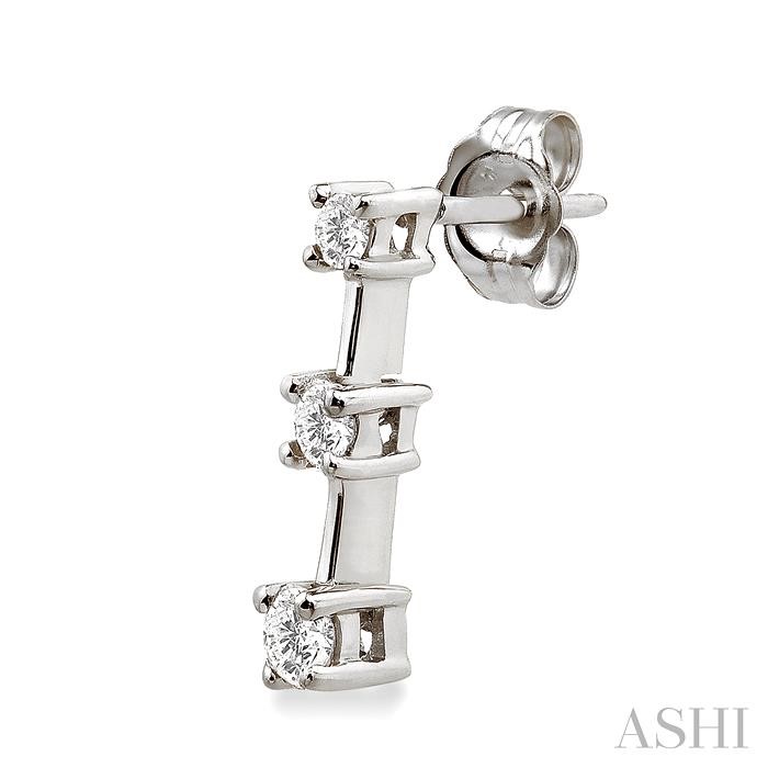 Round Shape Past Present & Future Diamond Earrings - Image 3