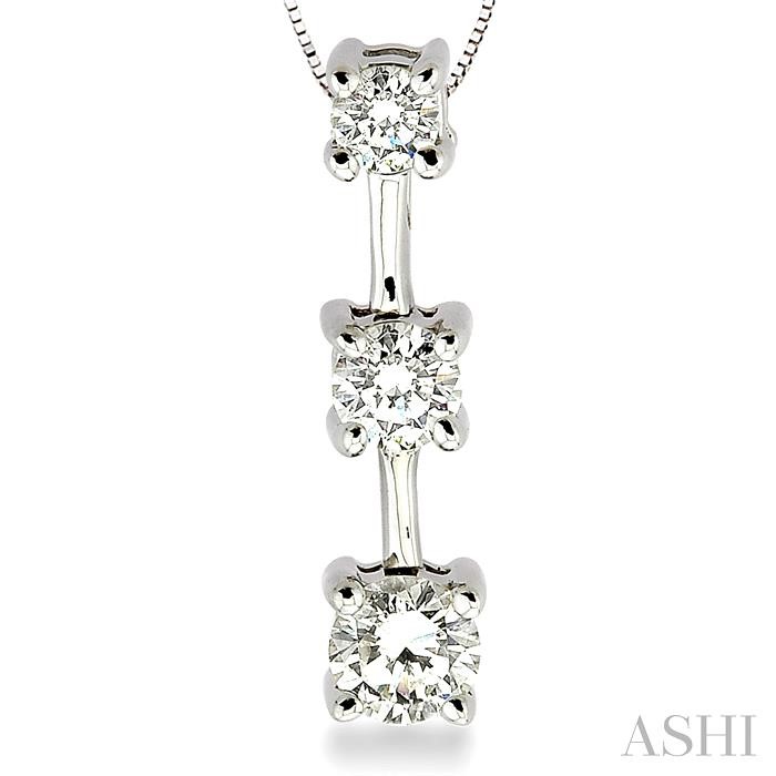 Round Shape Past Present & Future Diamond Pendant - Image 3