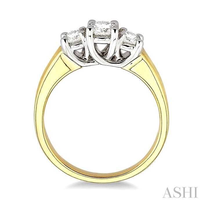 ROUND SHAPE PAST PRESENT & FUTURE DIAMOND ENGAGEMENT RING - Image 3