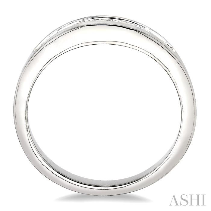Channel Set Curved Diamond Wedding Band - Image 3