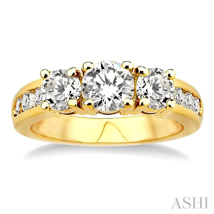 ROUND SHAPE PAST PRESENT & FUTURE DIAMOND ENGAGEMENT RING - Image 2