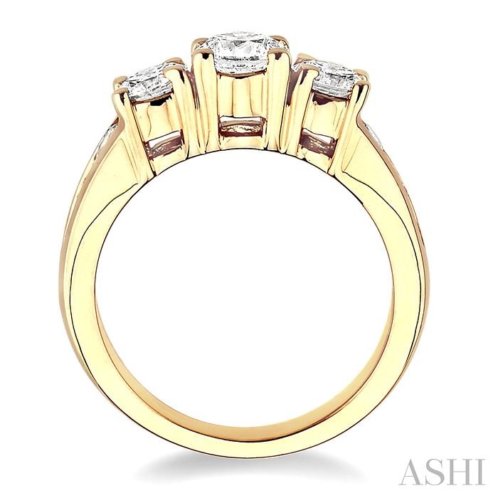 ROUND SHAPE PAST PRESENT & FUTURE DIAMOND ENGAGEMENT RING - Image 3