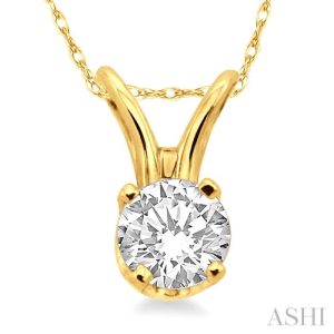 Round Shape Diamond Solitaire Pendant