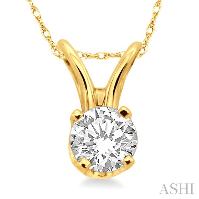 Round Shape Diamond Solitaire Pendant