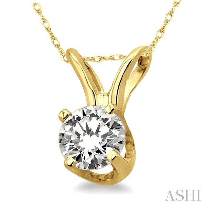 Round Shape Diamond Solitaire Pendant - Image 2