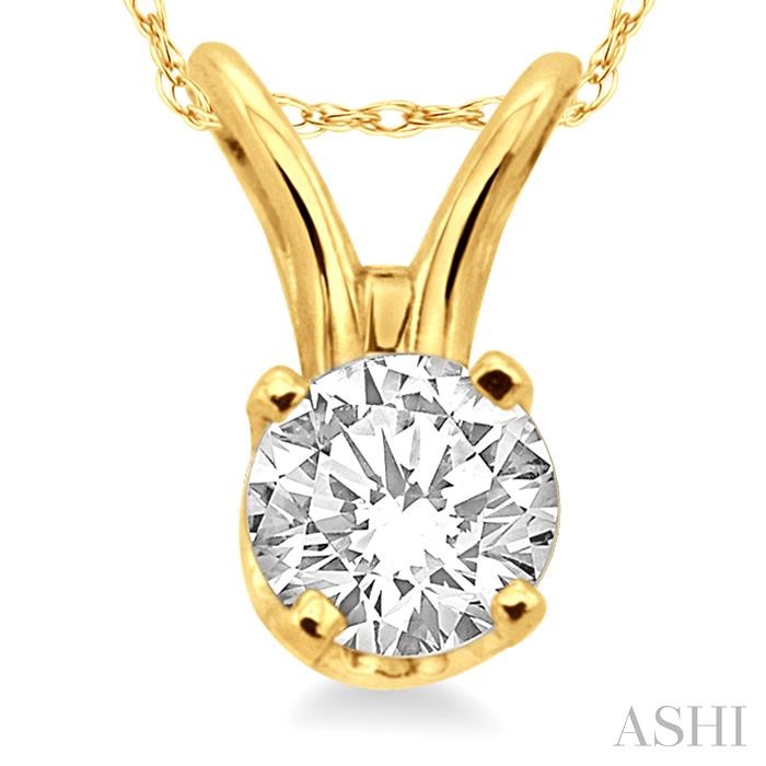 Round Shape Diamond Solitaire Pendant - Image 3