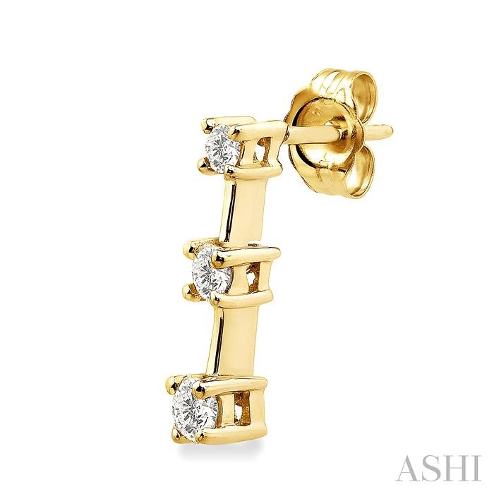 Round Shape Past Present & Future Diamond Earrings - Image 3