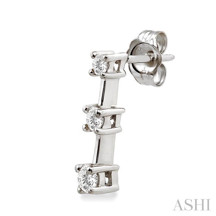 Round Shape Past Present & Future Diamond Earrings - Image 3