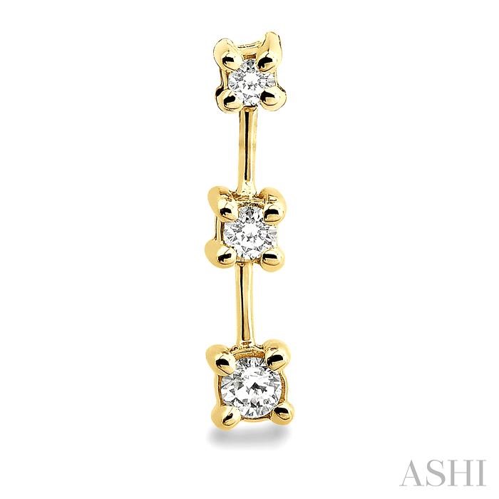 Round Shape Past Present & Future Diamond Earrings - Image 2