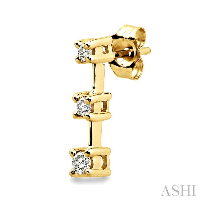 Round Shape Past Present & Future Diamond Earrings - Image 3
