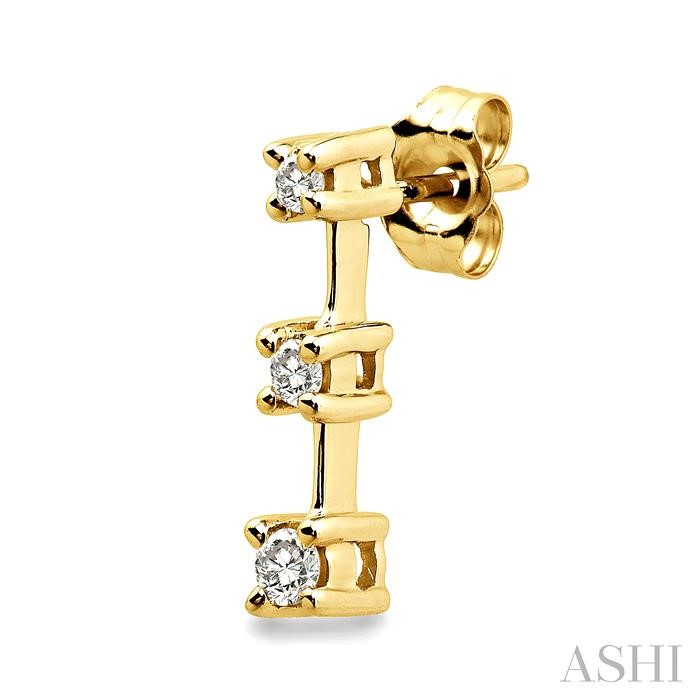 Round Shape Past Present & Future Diamond Earrings - Image 3