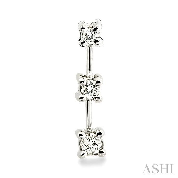 Round Shape Past Present & Future Diamond Earrings - Image 2